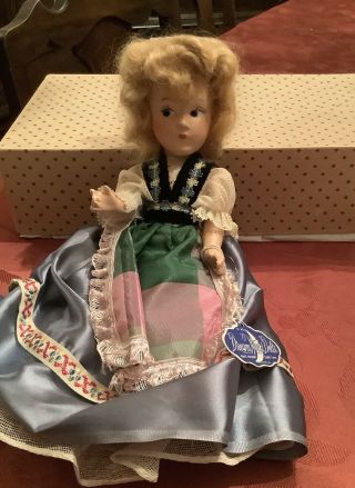 Vintage 1940’s Composition Dream World Doll With Stand And Box