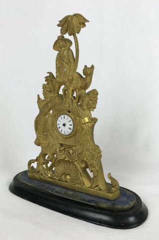 Antique 19th C French Ormolu Gold Gilt Bronze Robinson Crusoe Figural Clock 2
