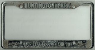 Huntington Park California Maurice Sopp Chevrolet Vintage Gm License Plate Frame