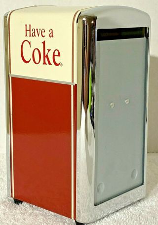 Vintage 1992 Coca Cola Have A Coke Napkin Dispenser Metal Chrome 50 