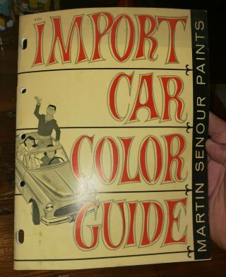 1960s Martin Senour Paints Import Car Color Guide Vintage A333