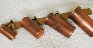 Vintage Copper Measuring Cups And Hanger