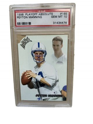 1998 Playoff Absolute Retail Peyton Manning 165 Rookie Rc Psa 10 Gem