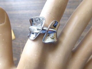 Vintage Sterling Silver Modernist Design Band Ring Size 6.  75 Ring