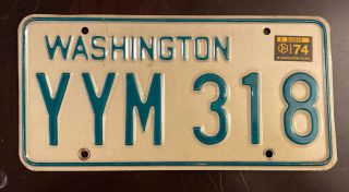 Natural 1974 Washington Passenger Vehicle License Plate From Adams County