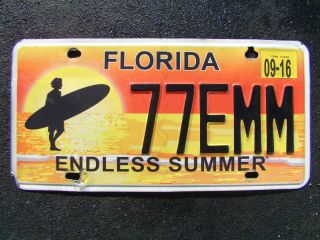 2016 Florida " Endless Summer " Specialty License Plate,