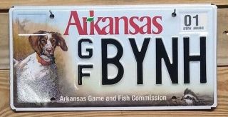 Arkansas Expired Game And Fish Commission License Plate Gfbynh Embossed