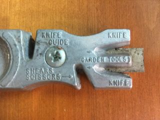Vintage Sharpening Multi Tool Aluminum Made in USA Knife Shears Garden Tools 2