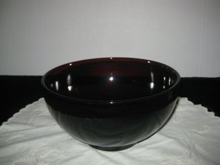 Vintage Anchor Hocking Ruby Red Punch Popcorn And/or Salad Bowl