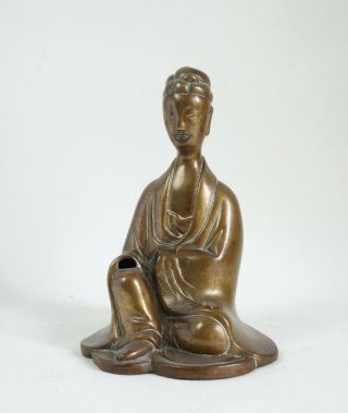 Fine antique Chinese 19th century bronze figure of a seated Sage 2