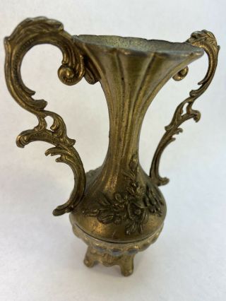 Vintage Italian Vase,  Brass Ornate Renaissance Style Small Decorative Bud Vase 3