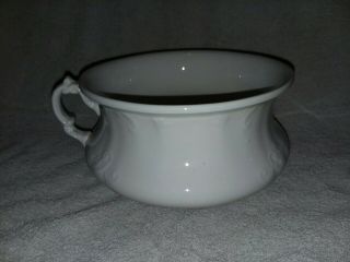 Homer Laughlin White Ironstone Chamber Pot With Single Handle Vintage