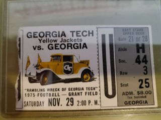 Vintage 1975 Georgia Tech Vs Georgia College Football Ticket Stub