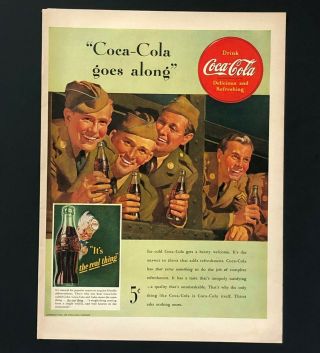 1942 Coca Cola Advertisement Ww Ii Soldiers Coke Sprite Soda Pop Vtg Print Ad