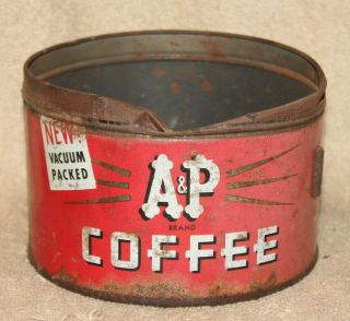 A&p Brand Vintage Coffee Tin Can No Lid One Pound A & P Kitchen Decor