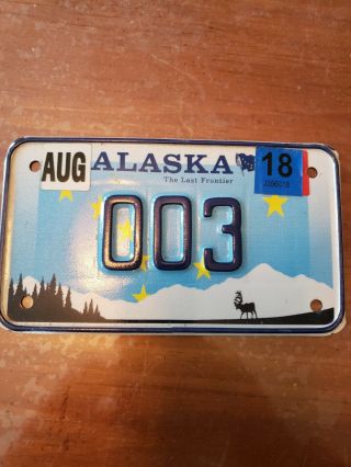 Alaska Motorcycle License Plate Low Number