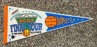 Vintage 1992 Ncaa Final Four Basketball Duke Blue Devils Pennant Twin Cities