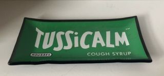 Vintage Tussicalm Cough Syrup Advertising Glass Dish