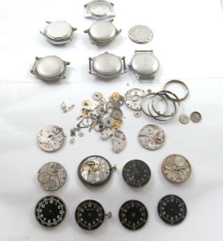 Mostly Waltham Military Vintage Dials,  Movements And Parts