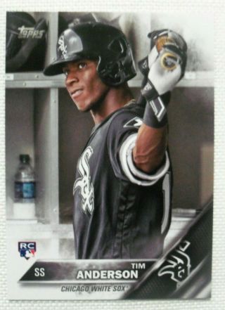 2016 Topps Update Us287 Tim Anderson Chicago White Sox Photo Variation Sp Rc