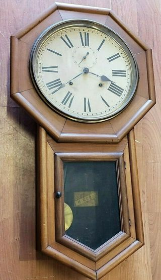 Antique Large Wall Sessions Regulator Clock W/deadbeat Escapement 1910s We Ship