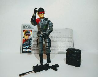 Vintage Gi Joe 1986 Low - Light Night Spotter With File Card Backpack And 1 Rifle.