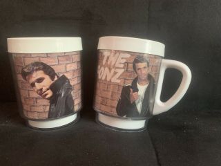 Set Of 2 " The Fonz " Happy Days Fonzie Mug Cup Vintage Dawn