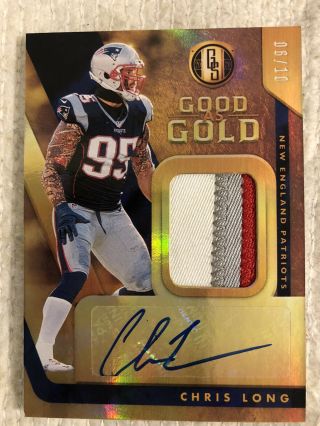 2020 Panini Gold Standard Chris Long Good As Gold Jersey Patch Relic Auto 06/10