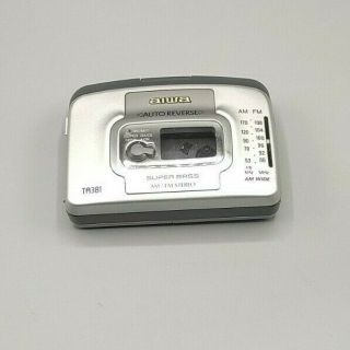 Vintage Aiwa Ta381w Am/fm Stereo Radio Cassette Player W/ Bass