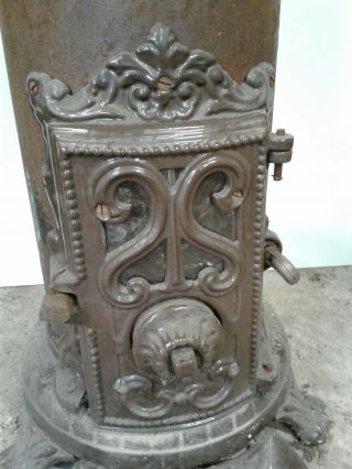 Old Antique Are Nouveau French Enamel Godin Cast Iron Coal Woodstove 2