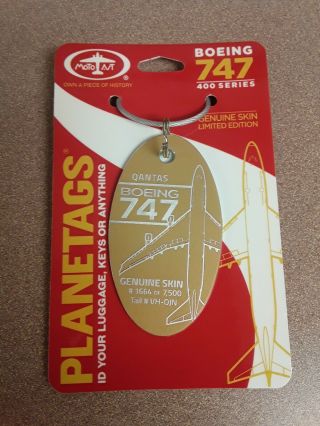 Rare Gold Boeing 747 Qantas Aircraft Skin - Plane Tag / Planetags -