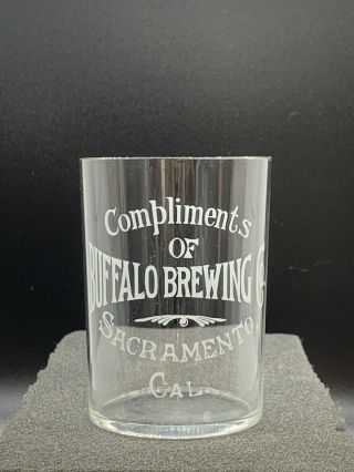 Rare Antique Buffalo Brewing Co Bar Glass Shot Glass Back Bar Sacramento Ca