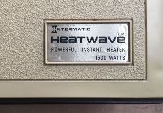Heatwave Vintage Intermatic Powerful Instant Heater Portable Fan 1500 Watts 2
