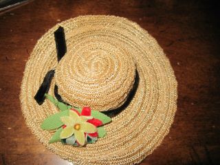 Lovely Vintage 1954 Vogue Ginny Horsehair Hat W/ Flowers Candy Dandy 53