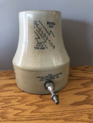 Rare Antique 1912 Radium Ore Revigator Stoneware Water Dispenser No Lid Vgc