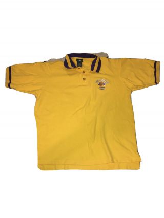 Vintage Los Angeles Lakers 1960 Polo Active Shirt Mens Adult Size Large