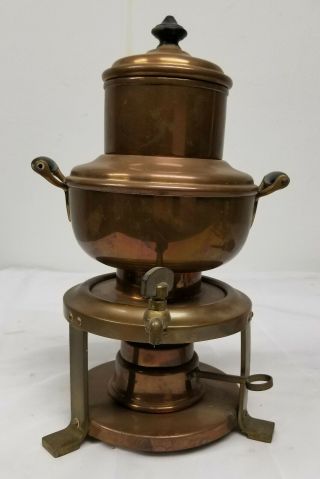 Antique Bronze Copper Coffee Maker Joseph Heinrichs York Paris Silverplate