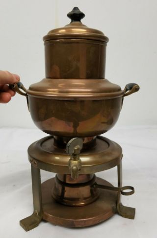 Antique Bronze Copper Coffee Maker Joseph Heinrichs York Paris Silverplate 2