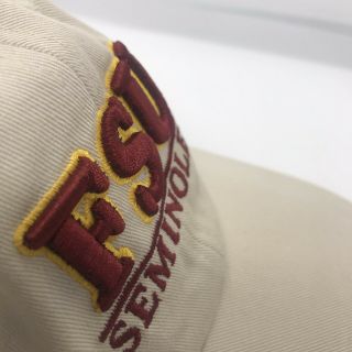 Florida State Seminoles FSU Adjustable Hat Cap Tan Ahead Headgear Vintage 3