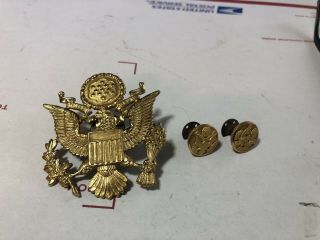 Vintage N.  S.  Meyer Inc York Army Military Insignia Cap Hat Badge And Button