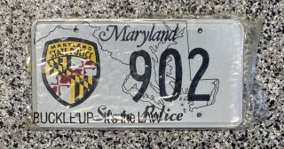 Vintage Maryland State Police License Plates Tag 902 (pair)