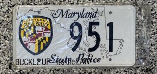 Vintage Maryland State Police License Plates Tag 951 (pair)