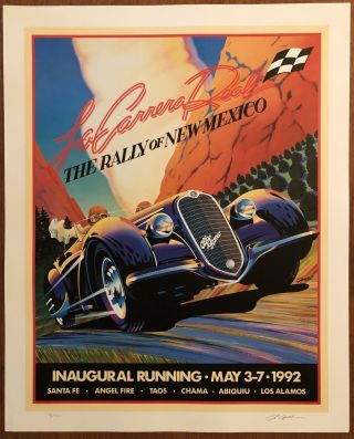 1992 Alfa Romeo La Carrera Real Historic Races Event Poster Garage Art