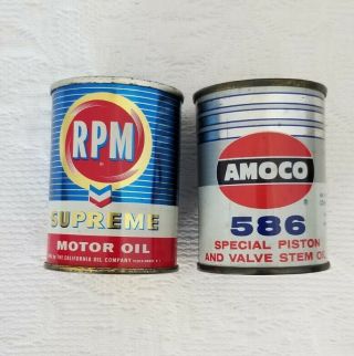 Vtg Amoco 586 Special Piston Rpm Supreme Motor Oil Can Coin Banks