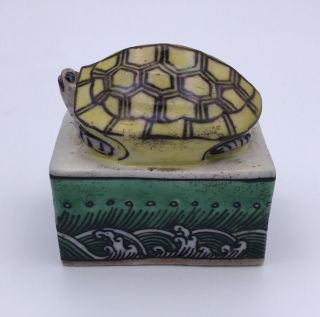 Chinese Porcelain Scholar’s Seal With Turtle