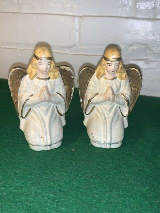 Vintage Christmas Nativity Angels Composition Made In Japan Hand Painted