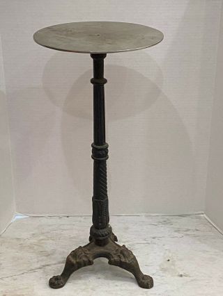 19th Century French Bistro Table With Black Cast Iron Base
