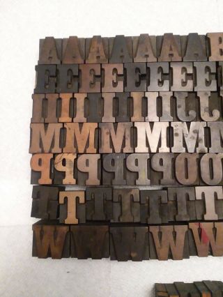 219 Antique TUBBS Wood Letterpress Print Type Block All A - Z & Punctuations 2