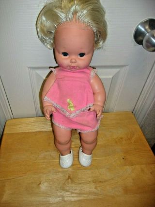 Vtg 1969 Mattel Baby Tender Love Soft Doll W/ Outfit Drinks Wets 16 "