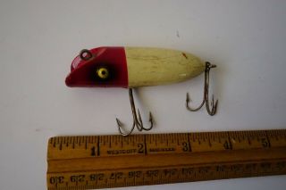 Vintage/antique 3 Inch Wood Red/white Fishing Lure